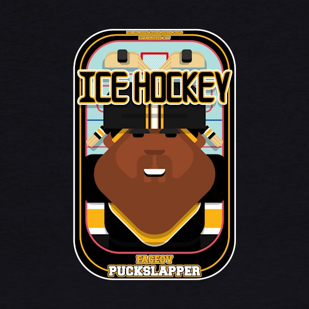 Ice Hockey Black and Yellow - Faceov Puckslapper - Hayes version by Boxedspapercrafts